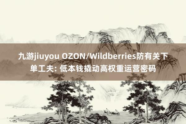 九游jiuyou OZON/Wildberries防有关下单工夫: 低本钱撬动高权重运营密码